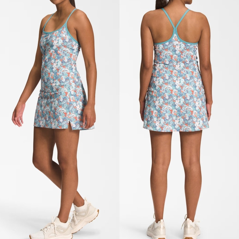 The North Face Arque Dress Skort Racer Back Floral Womens Large Blue Pull-On